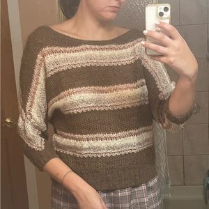 Aerie striped wool alpaca yak sweater